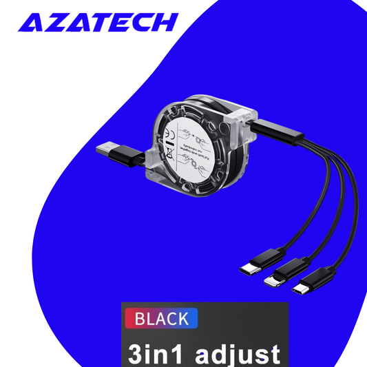 AzaTech 3 in 1 USB Charging Cable Fast Charger for Apple Ipad iphone